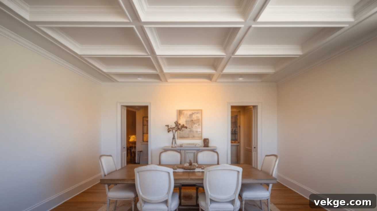 Elegant Coffered Ceiling in a Formal Room