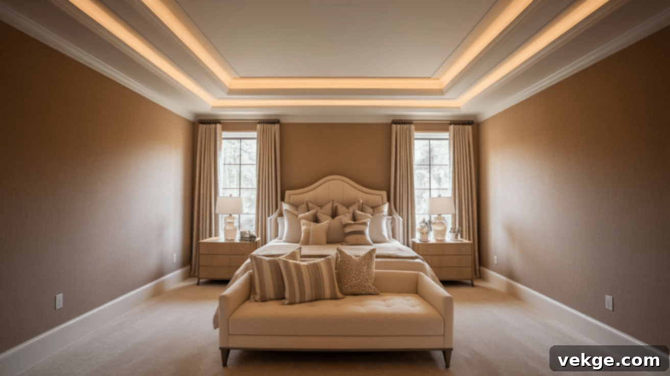 Tray Ceiling with Hidden LED Lighting