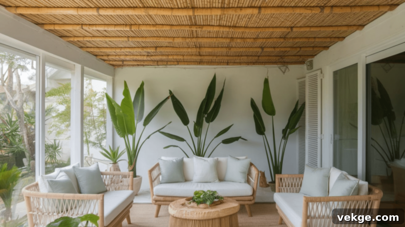 Bamboo Ceiling for a Tropical Sunroom