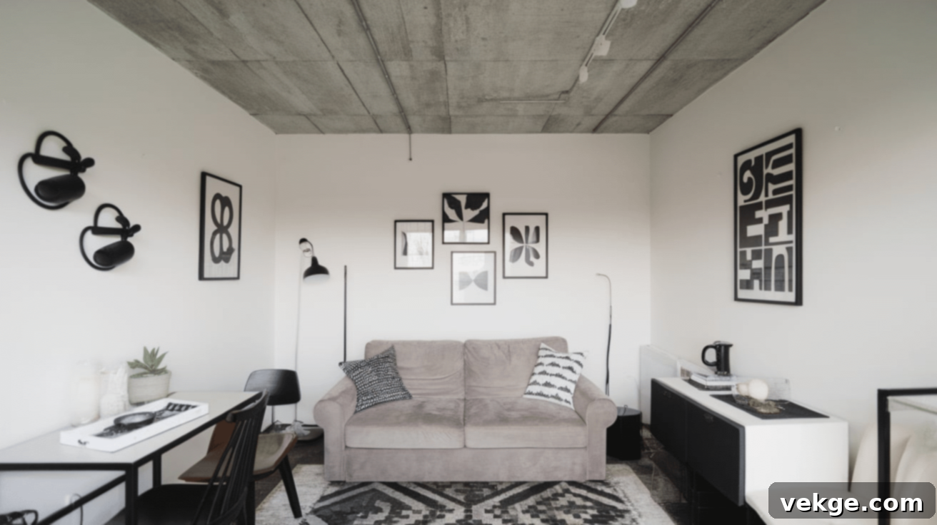 Concrete Style Ceiling for an Industrial Minimalist Look
