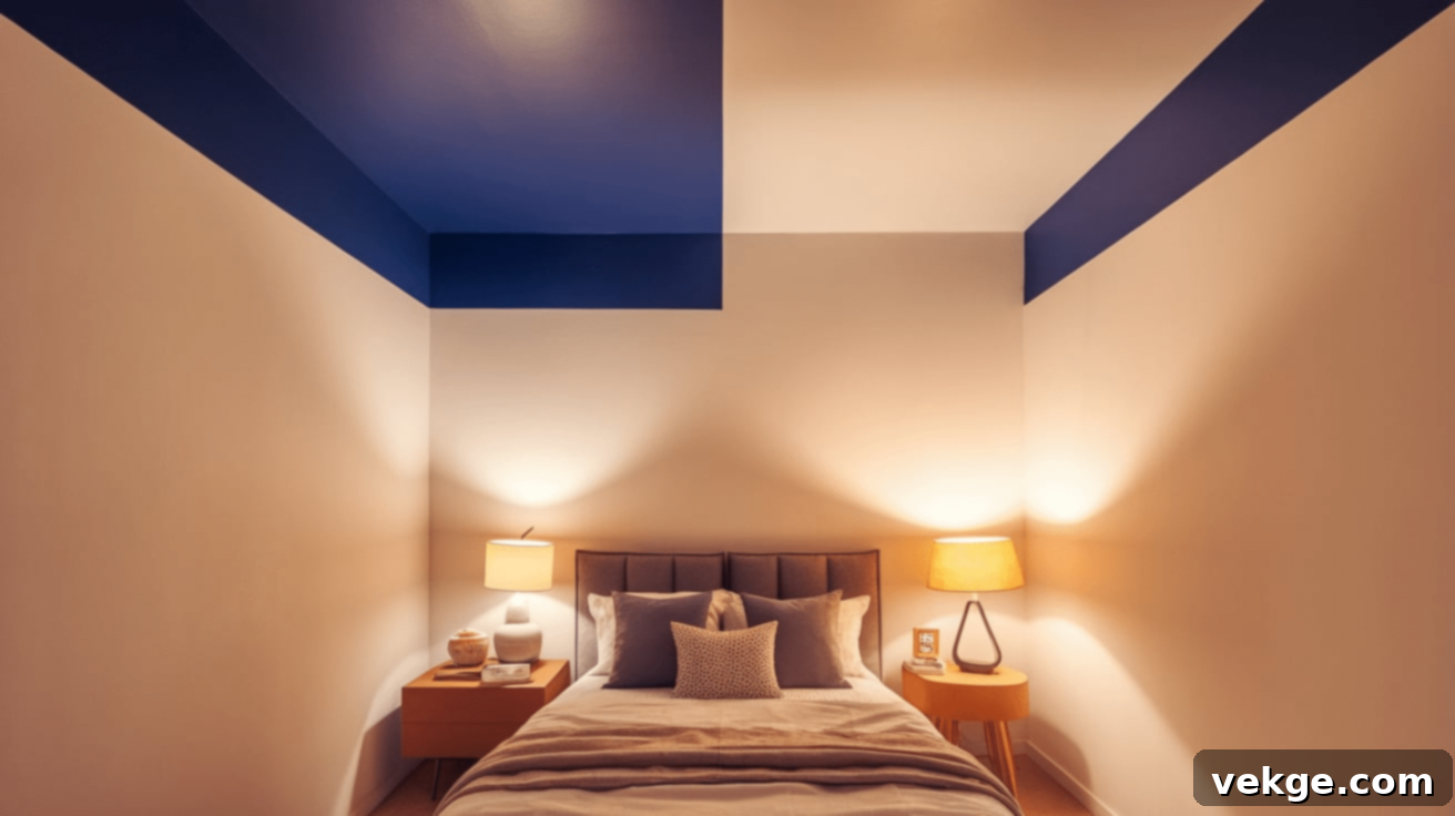 Color-Blocked Ceiling with Geometric Shapes