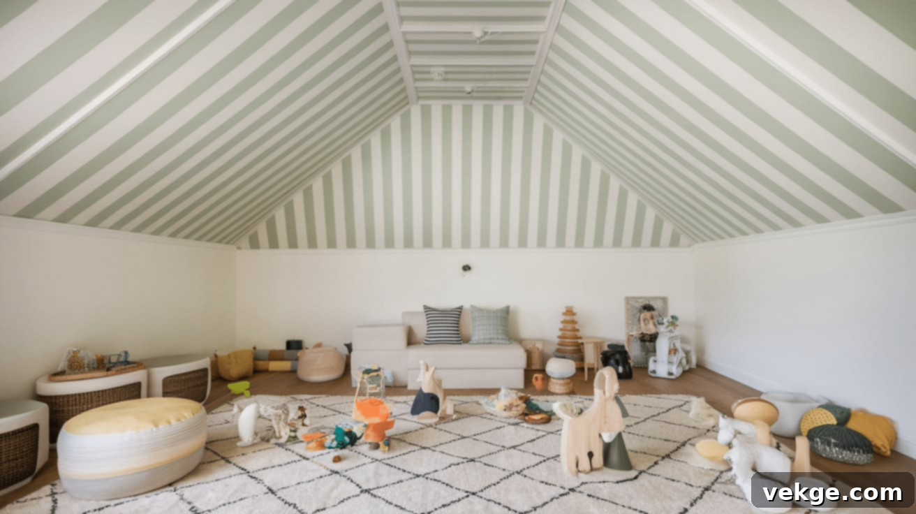 Striped Ceiling Adds Dynamic Visual Interest