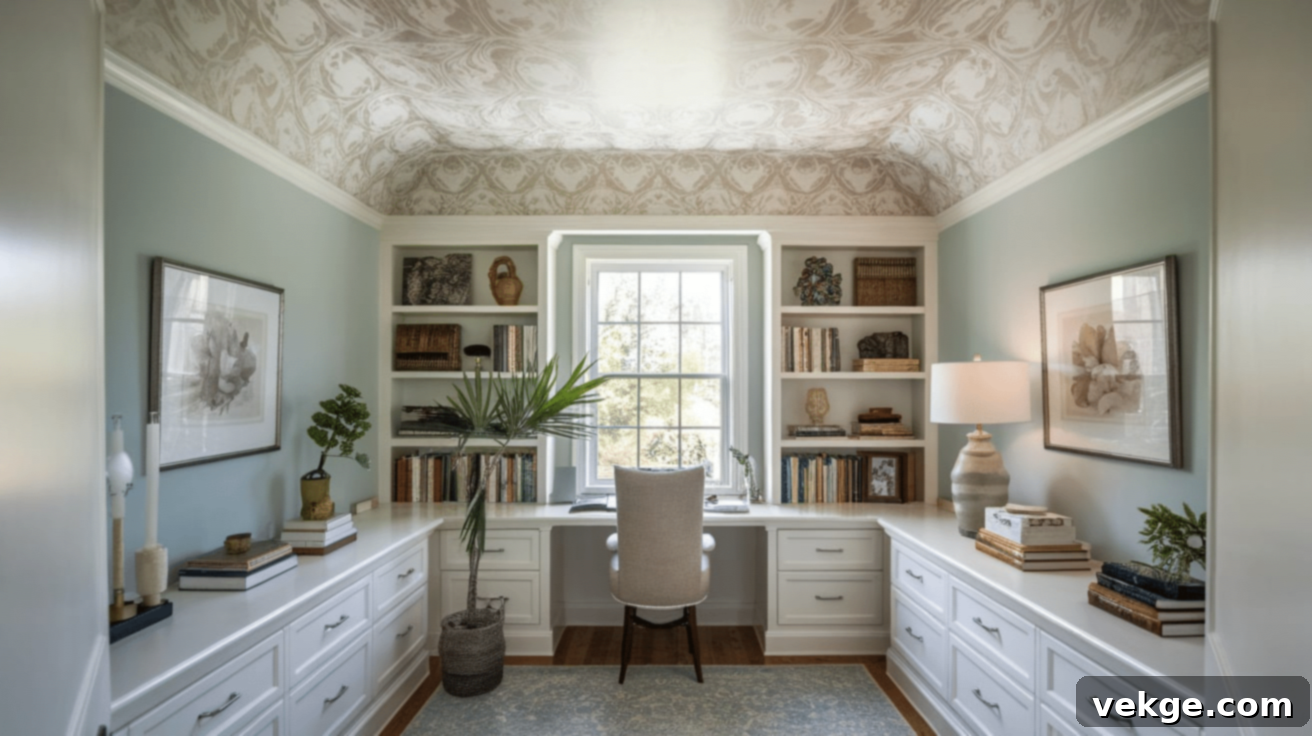Stenciled Ceiling with Intricate Pattern