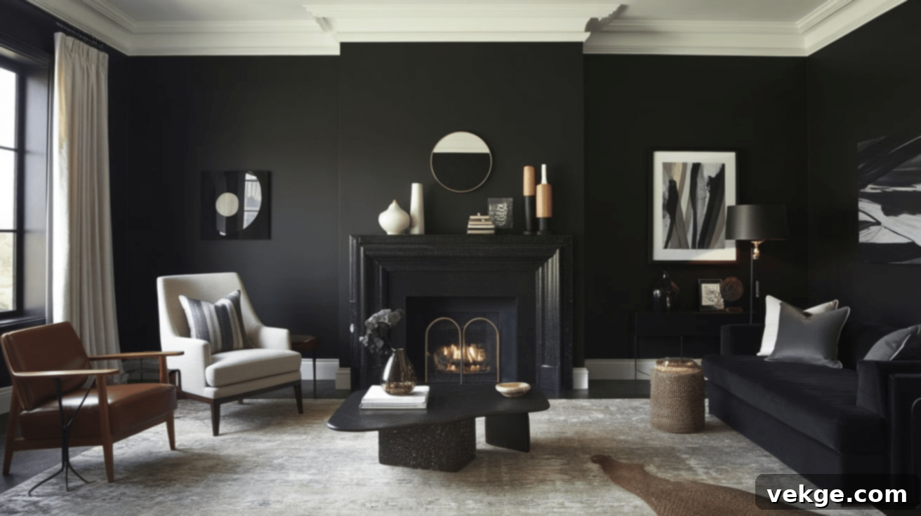 Sherwin-Williams Tricorn Black paint for walls
