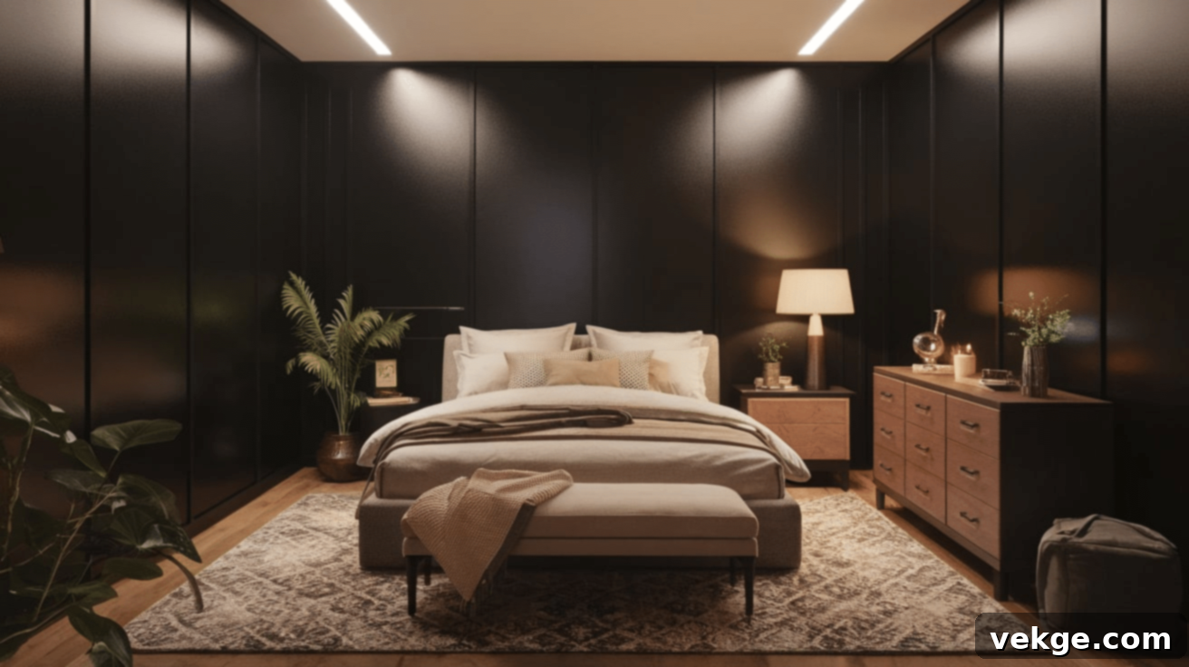 Benjamin Moore Black Satin paint for walls