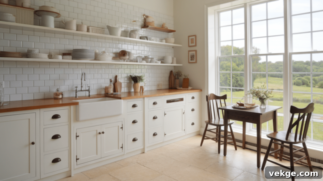 Classic White Cabinets - Bright and timeless farmhouse kitchen design