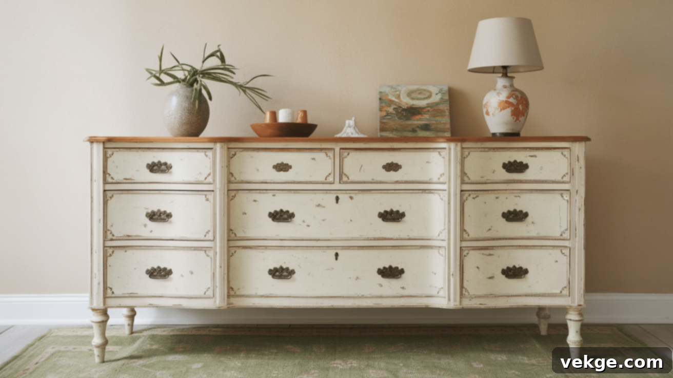 Distressed Farmhouse-Style Furniture - DIY aging technique for furniture