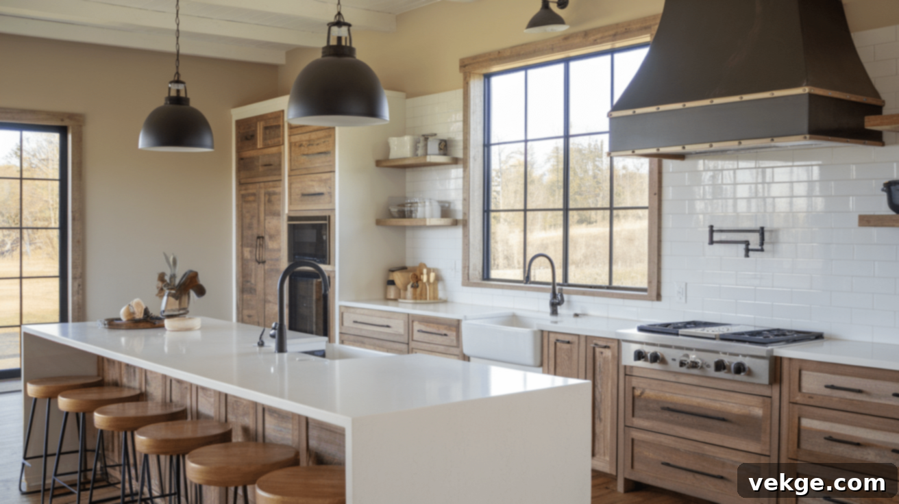 Mix Modern and Rustic Elements - Achieving a balanced farmhouse aesthetic