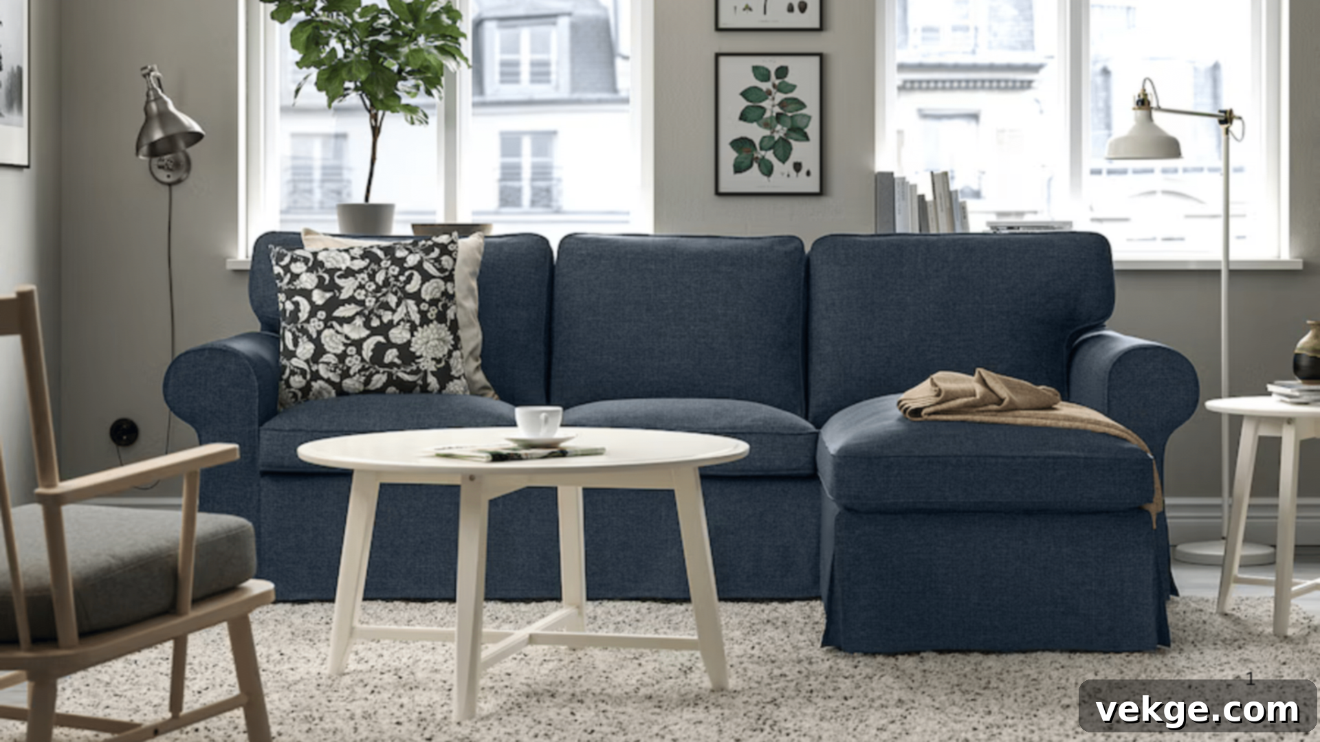 Ikea Ektorp Sofa with washable slipcovers, a classic and practical family-friendly option