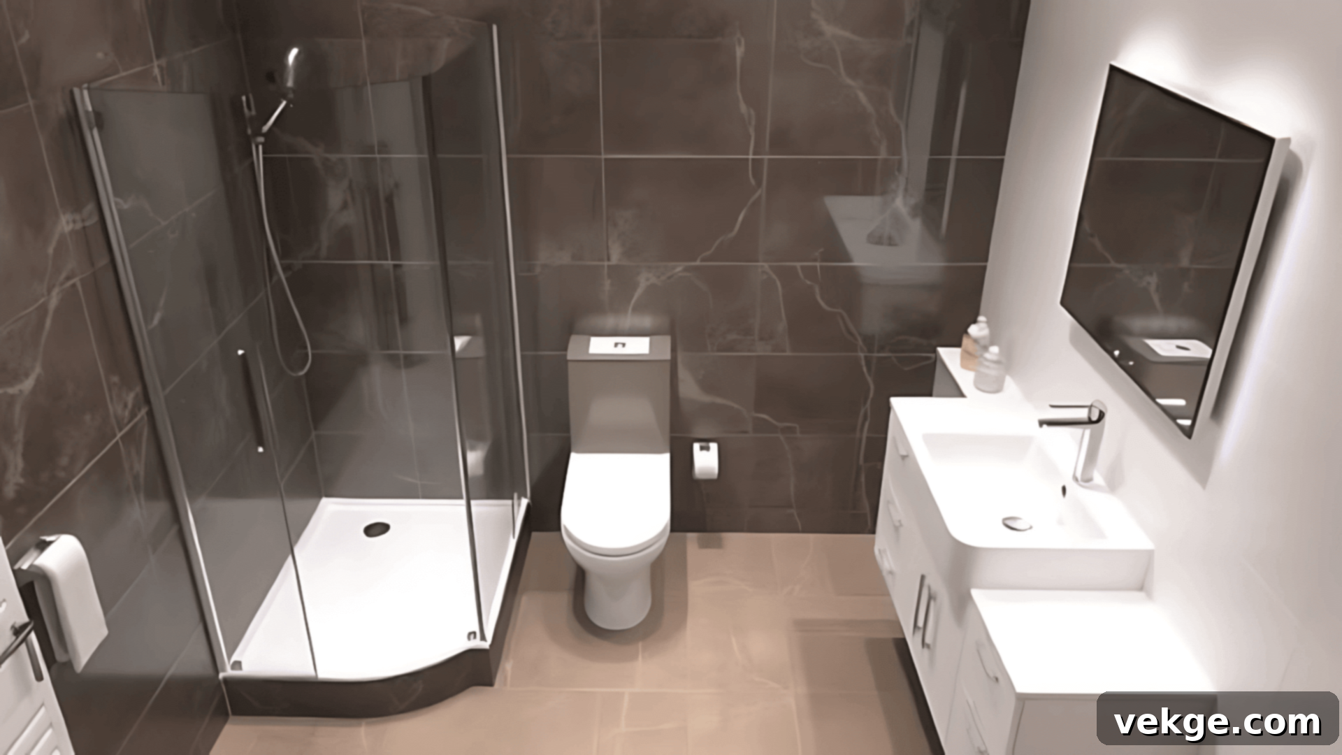 L-Shaped Layout for small bathrooms