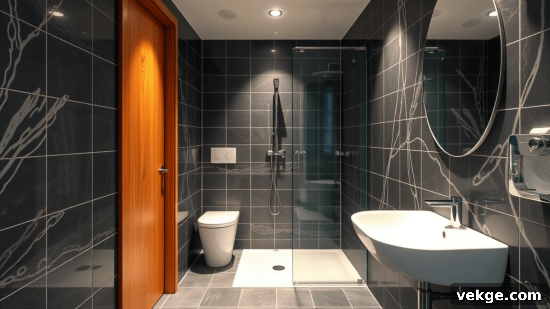Narrow Wet Room layout for long spaces