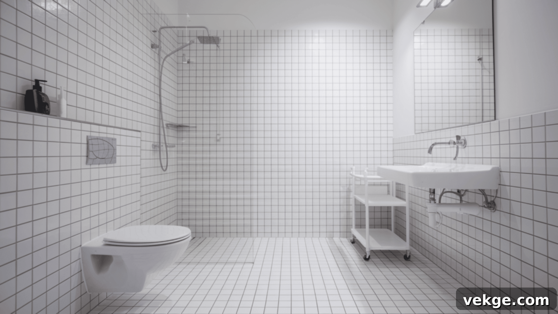 Floating Fixtures Layout for modern wet rooms