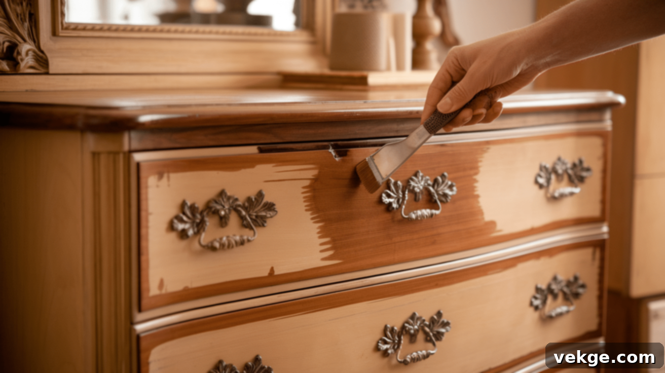 Applying a new finish to antique furniture