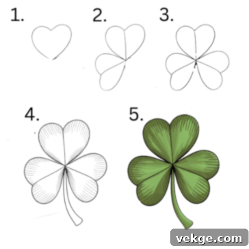 How_to_Draw_a_Shamrock Step-by-Step