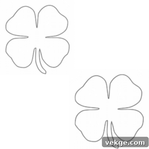 Medium Four-Leaf Clover Template