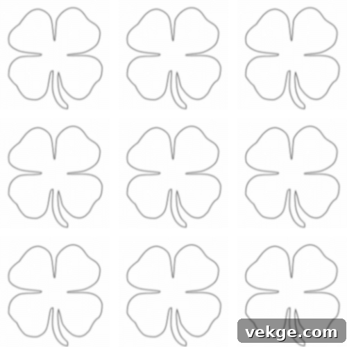 Small Four-Leaf Clover Template