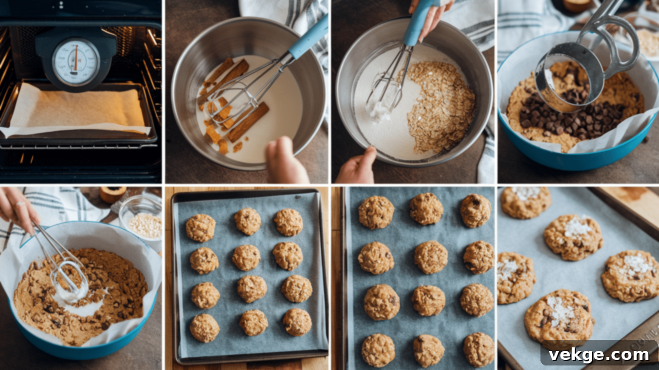 Steps for Making Vegan Oatmeal Chocolate Chip Cookies