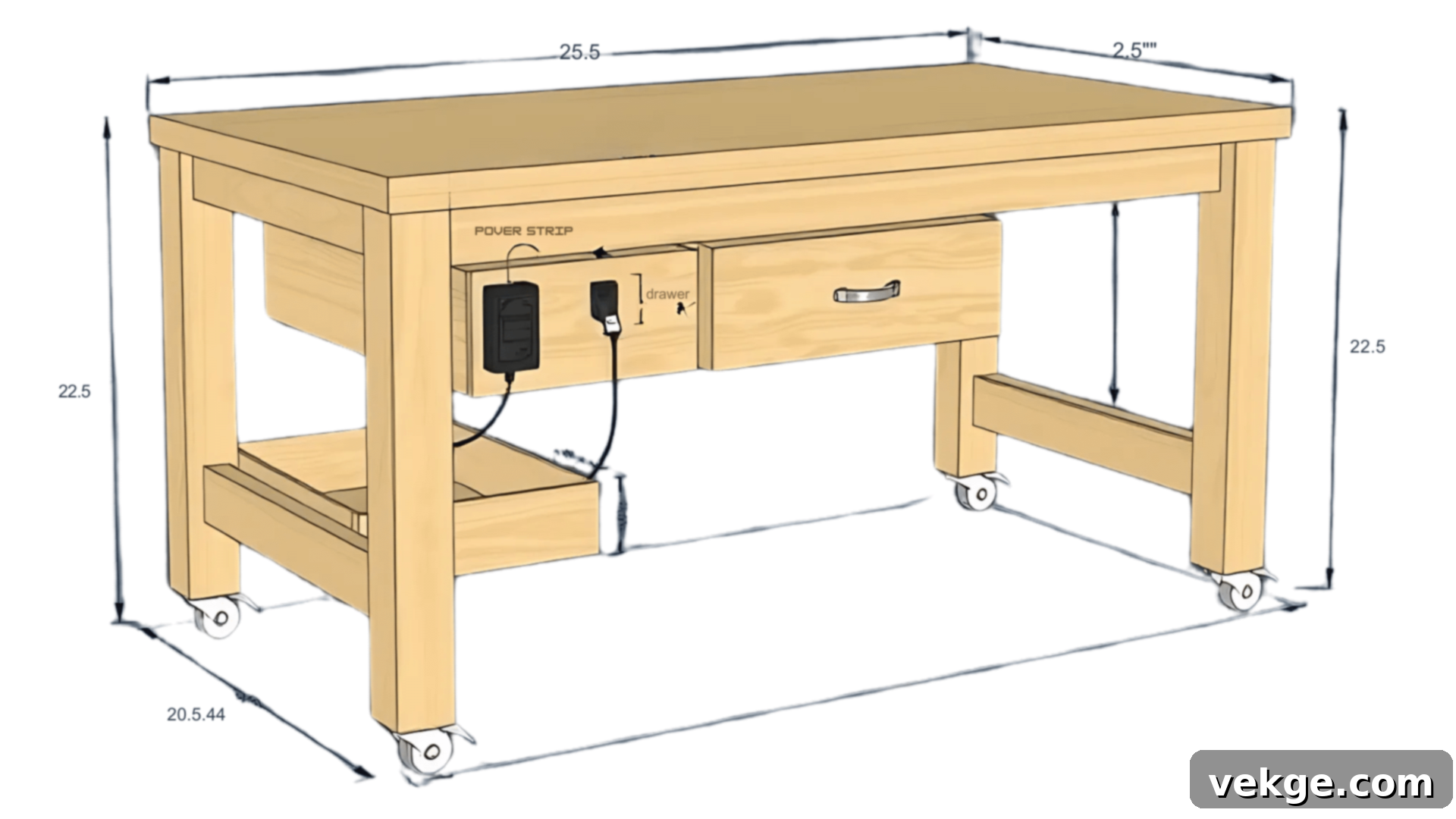 Mobile Workbench with Storage Drawers