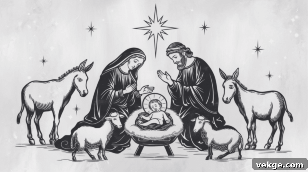 Nativity Scene Illustration