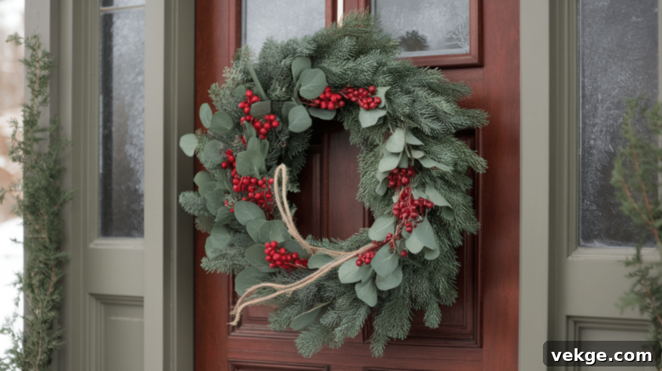 Winter Wreath with Natural Greens