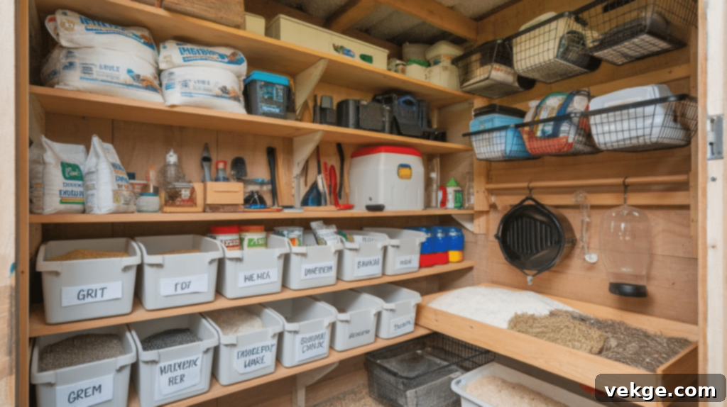 Use Shelving for Extra Storage in Chicken Coop Shed