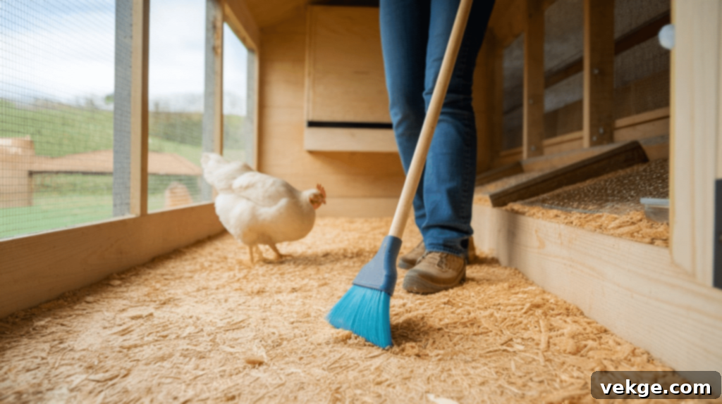 Use Easy-to-Clean Flooring for Chicken Coop Shed