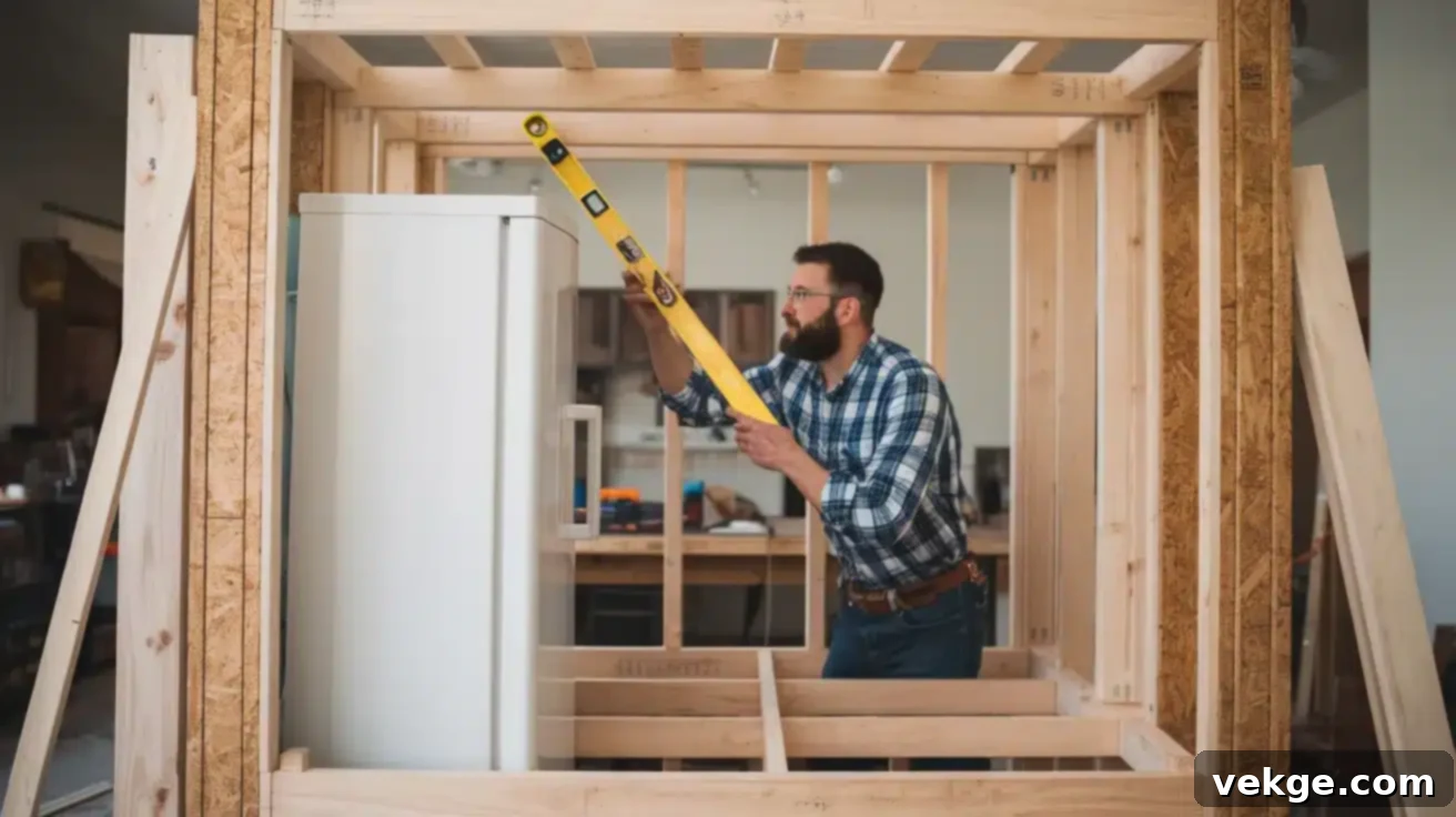Step 3: Build a Sturdy Level Frame for Fridge Enclosure