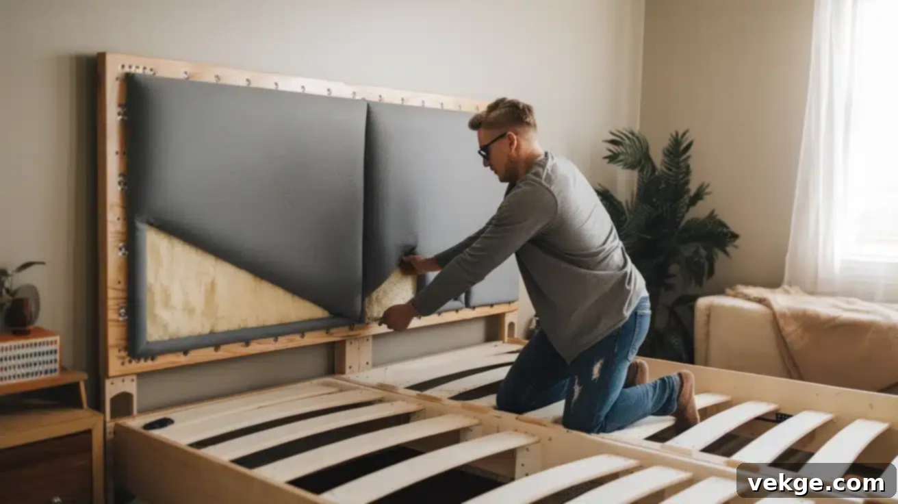 Step 5 Attaching the Headboard (Optional) to DIY Platform Bed