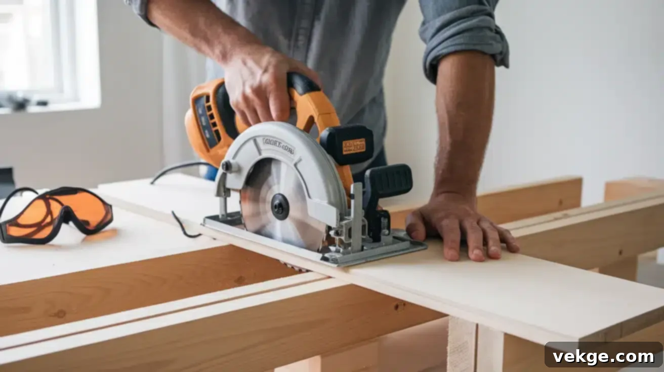 Step 1 Cutting the Wood for DIY Platform Bed