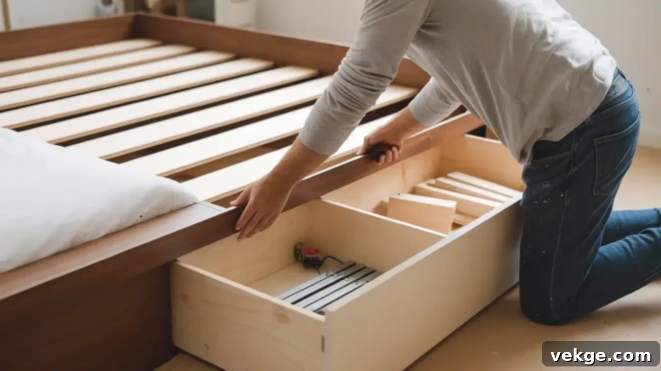 Step 4 Adding Storage (Optional) to DIY Platform Bed