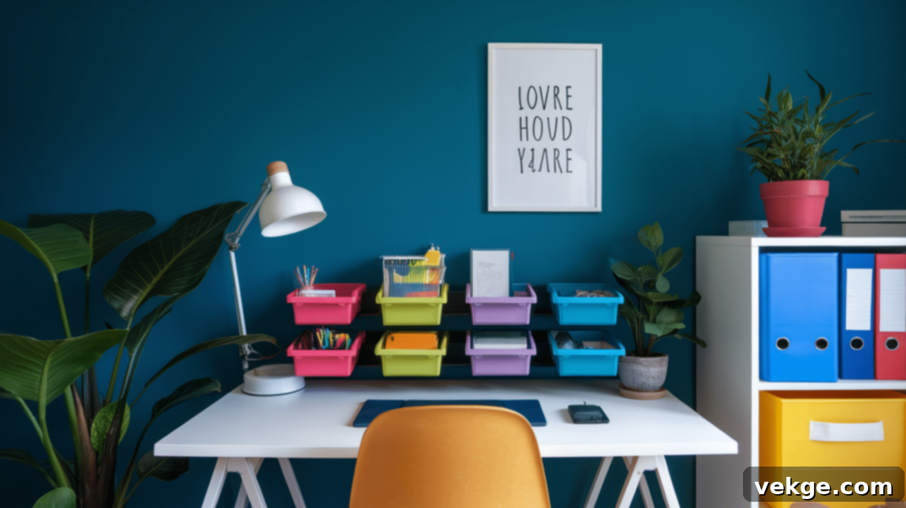 Colorful Storage Bins for Office