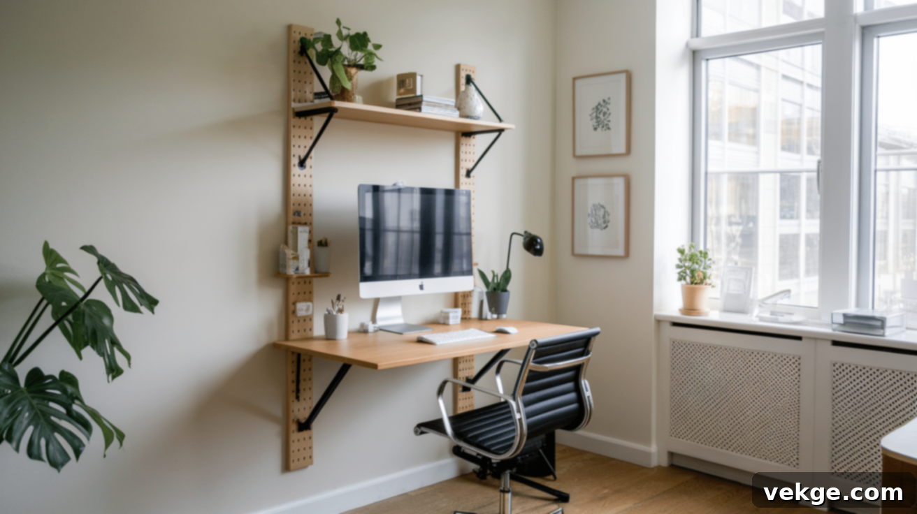 Wall-Mounted Vertical Desk