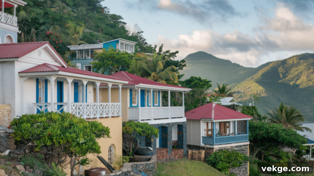 Saint Lucian Architecture overlooking Pitons