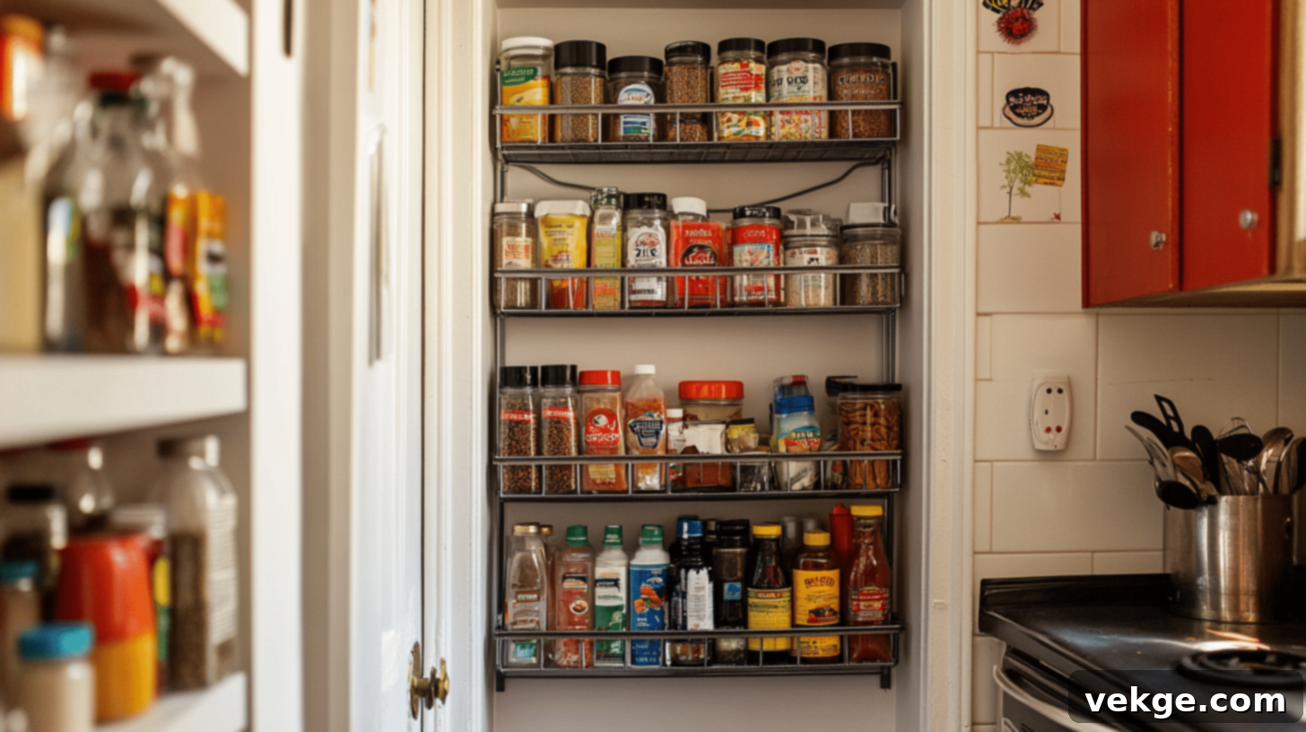 Over-the-Door Storage Rack for Spices and Snacks