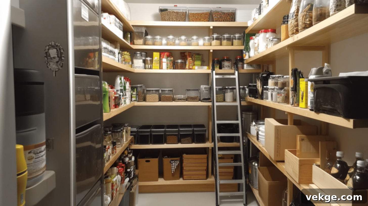 Vertical Pantry Storage with Tall Shelves