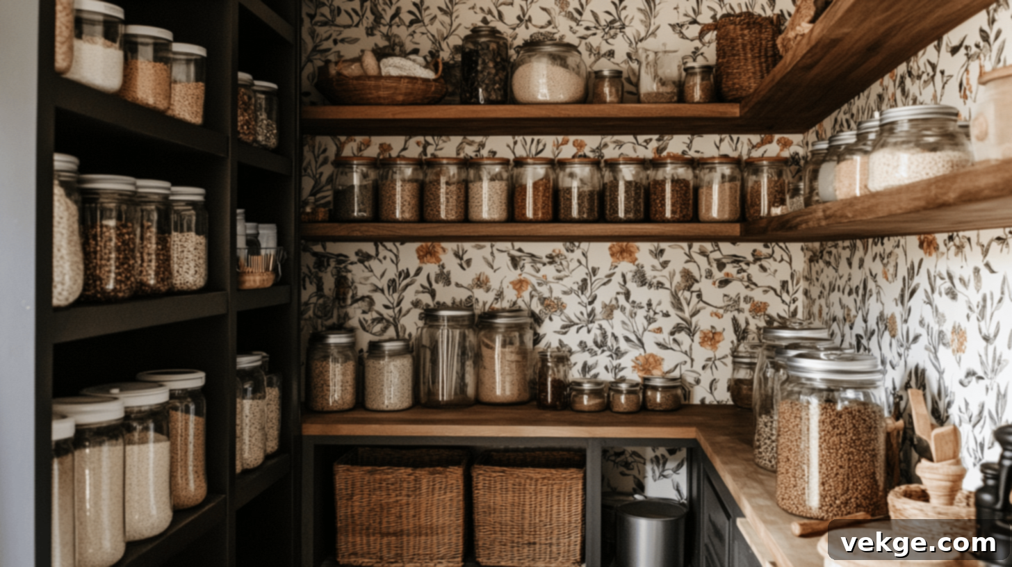 Peel-and-Stick Wallpaper or Backsplash in Pantry