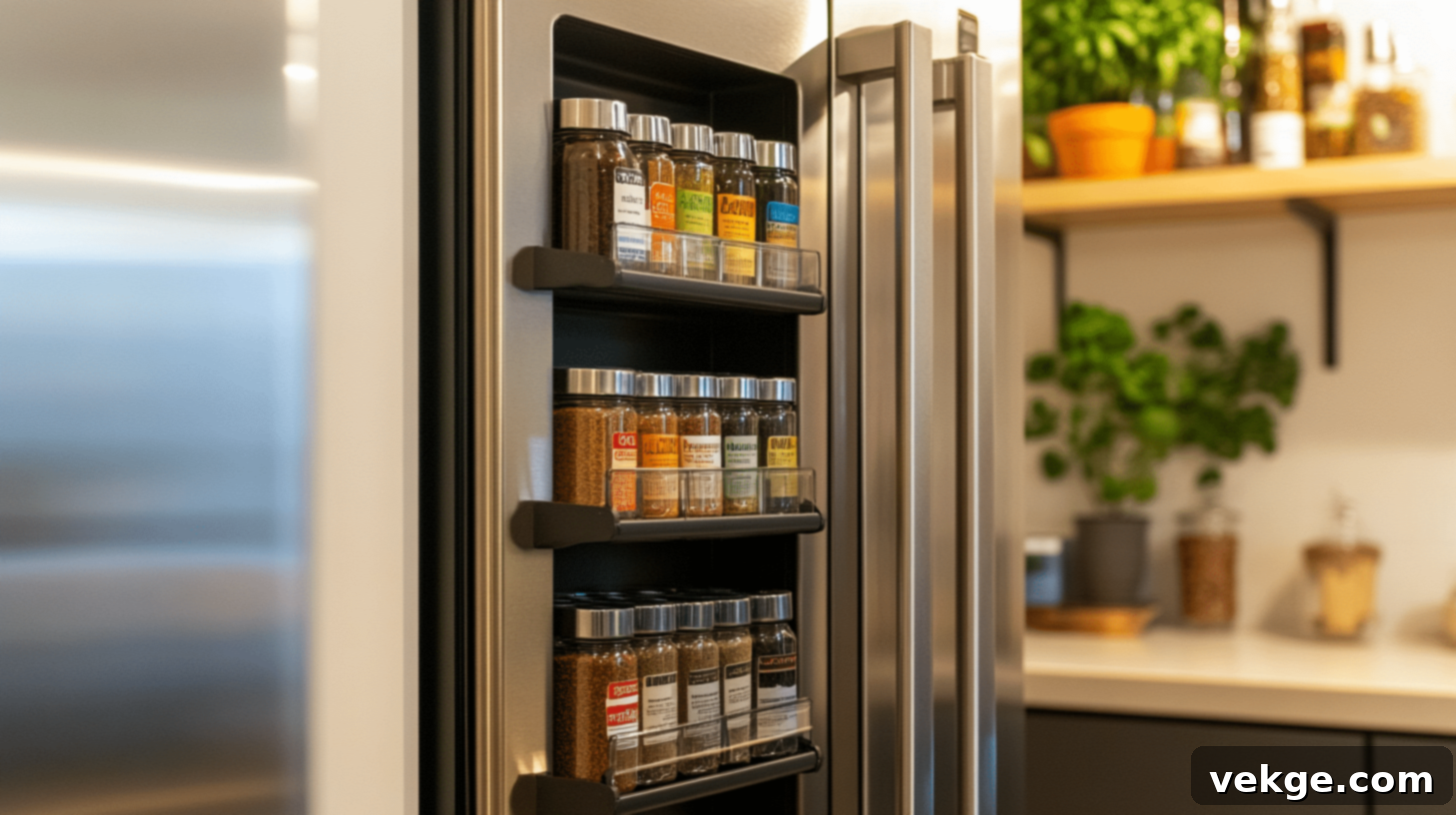 Magnetic Spice Rack on Refrigerator Side