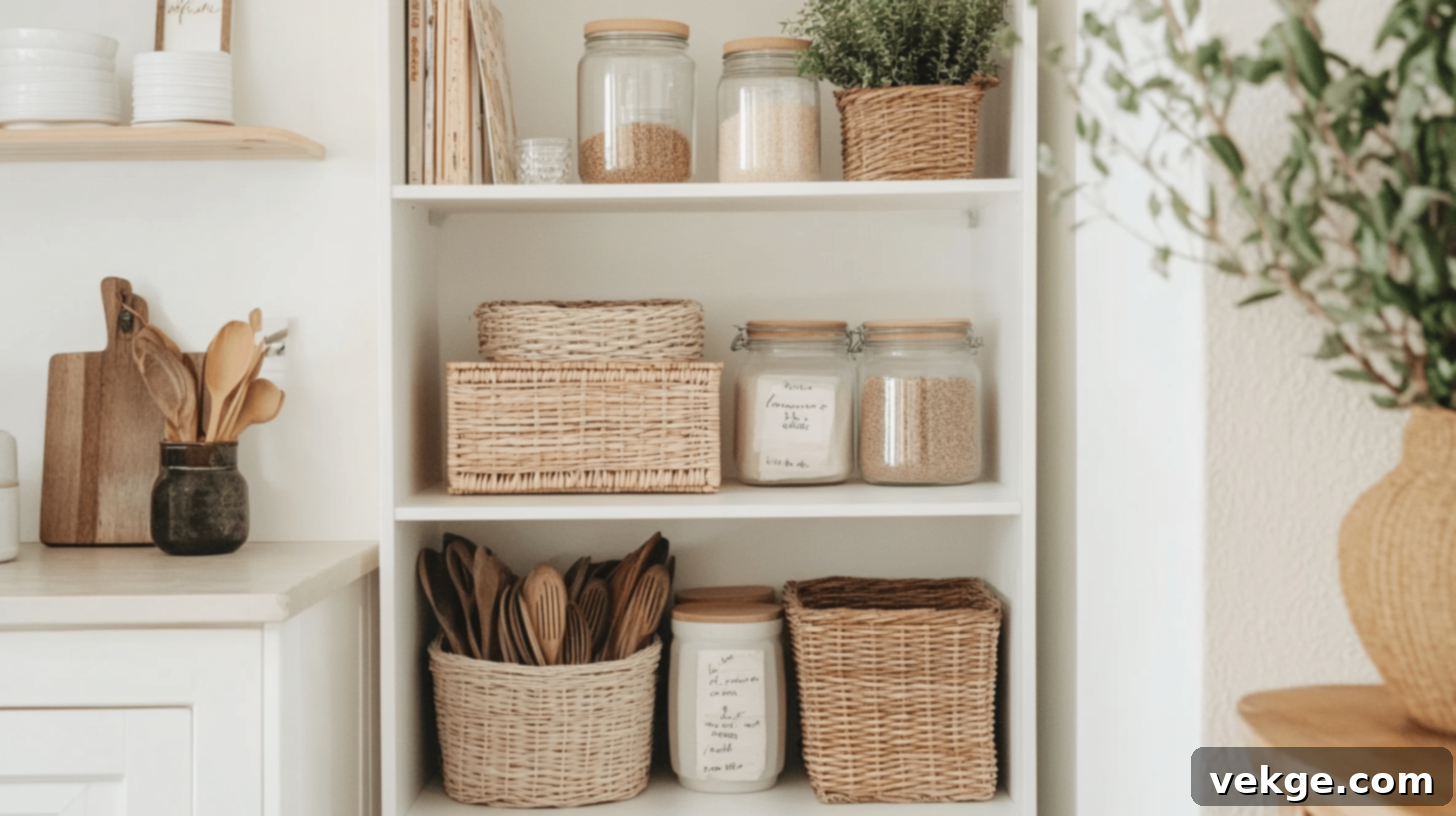 Repurposed Bookshelf as a Pantry