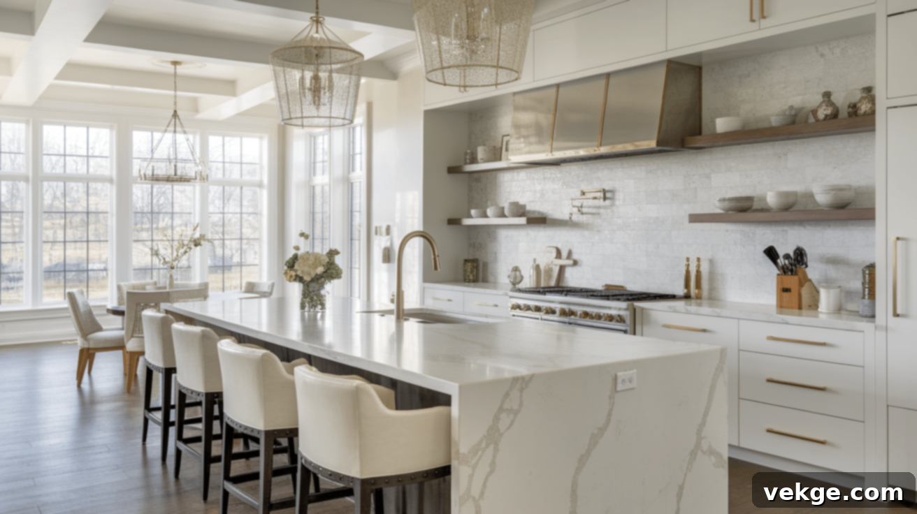 Calacatta Quartz Countertop with Calacatta Tile Backsplash