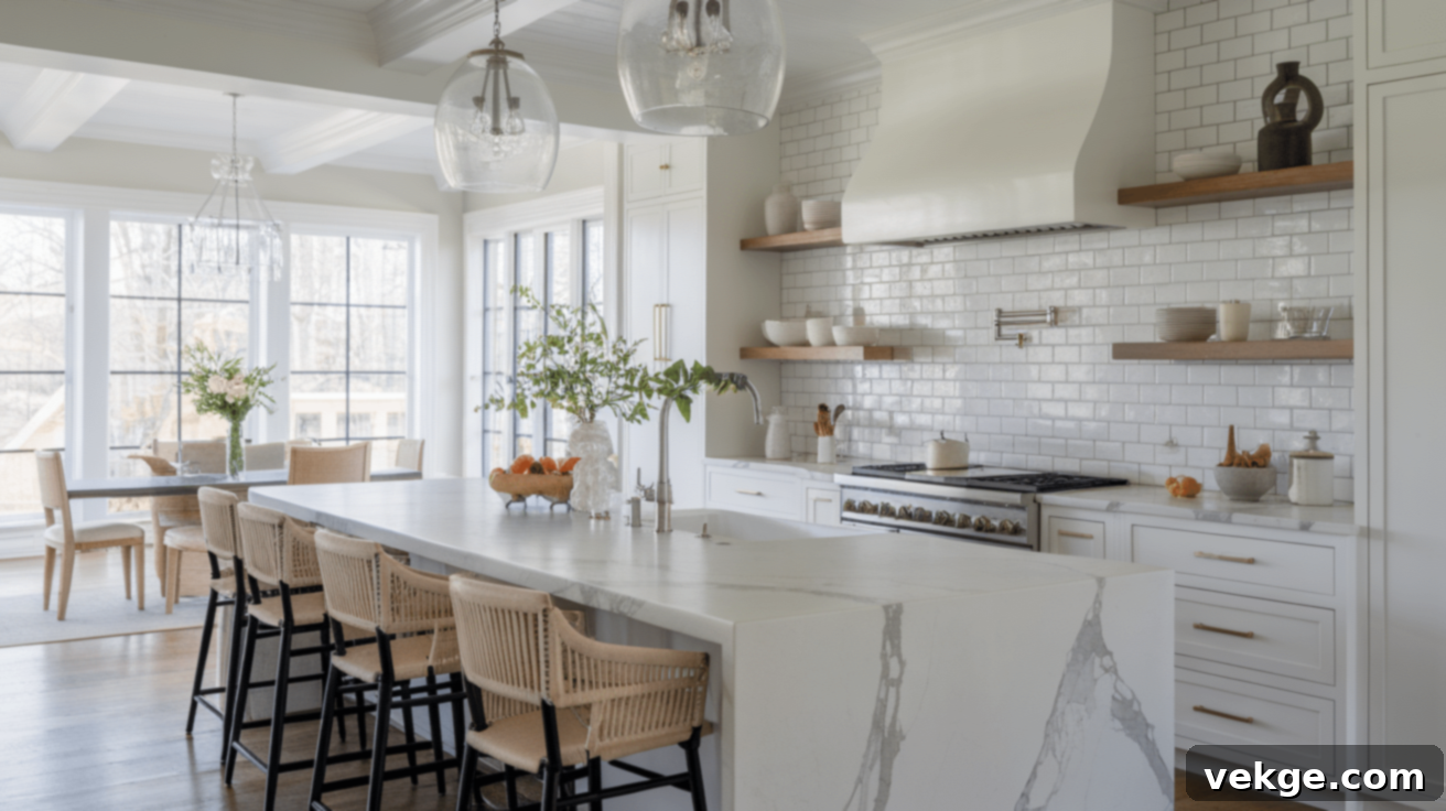 Carrara Marble Countertop with White Subway Tile