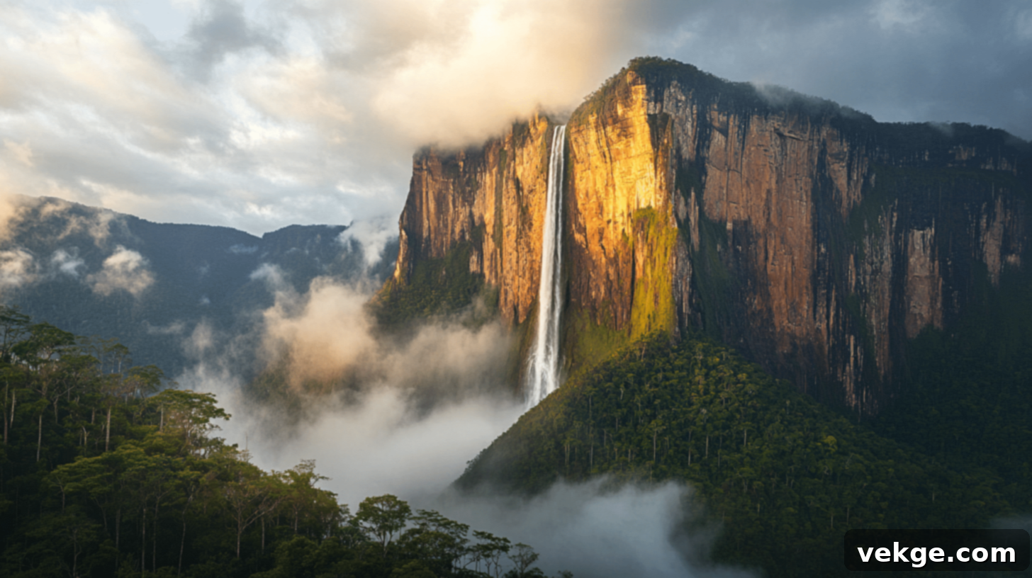 Angel Falls, the world's tallest waterfall in Venezuela