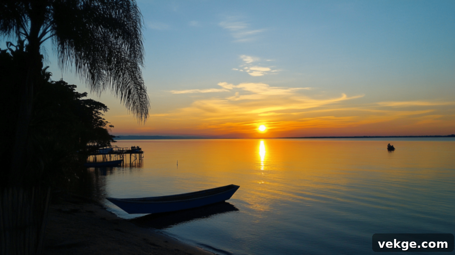 Lake Maracaibo, the largest lake in South America, known for Catatumbo Lightning