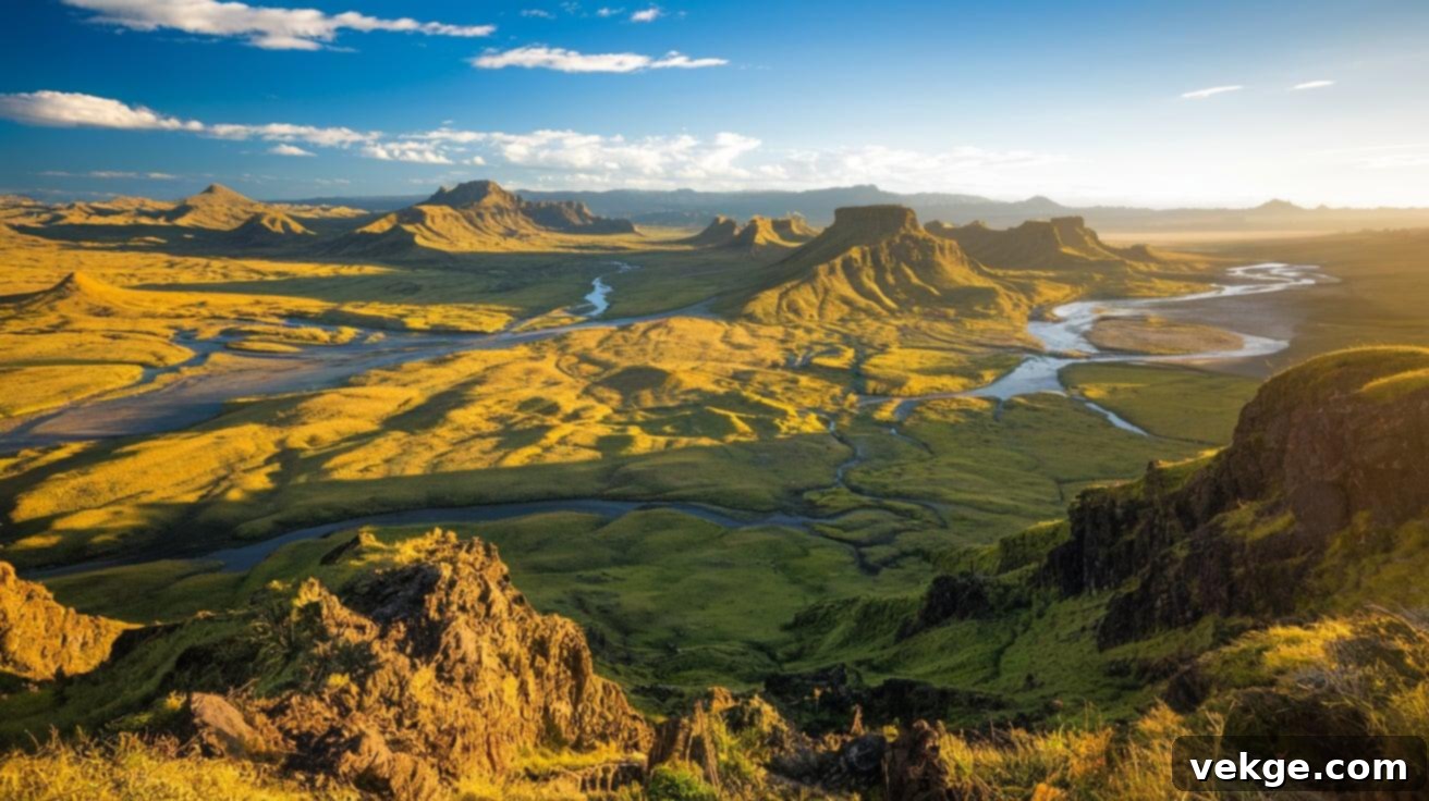 La Gran Sabana, a vast grassland region dotted with tepuis and waterfalls in Venezuela