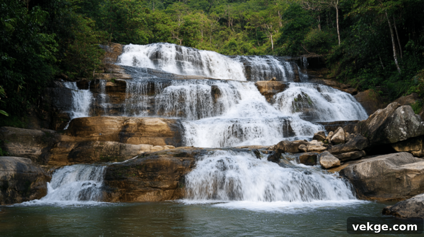 Aponguao Falls, a wide and powerful waterfall in La Gran Sabana, also known as Chinak-Merú