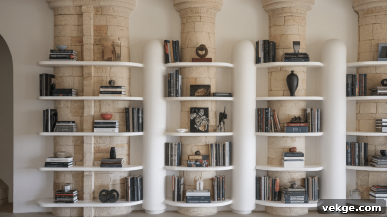 Columns as Shelving Units