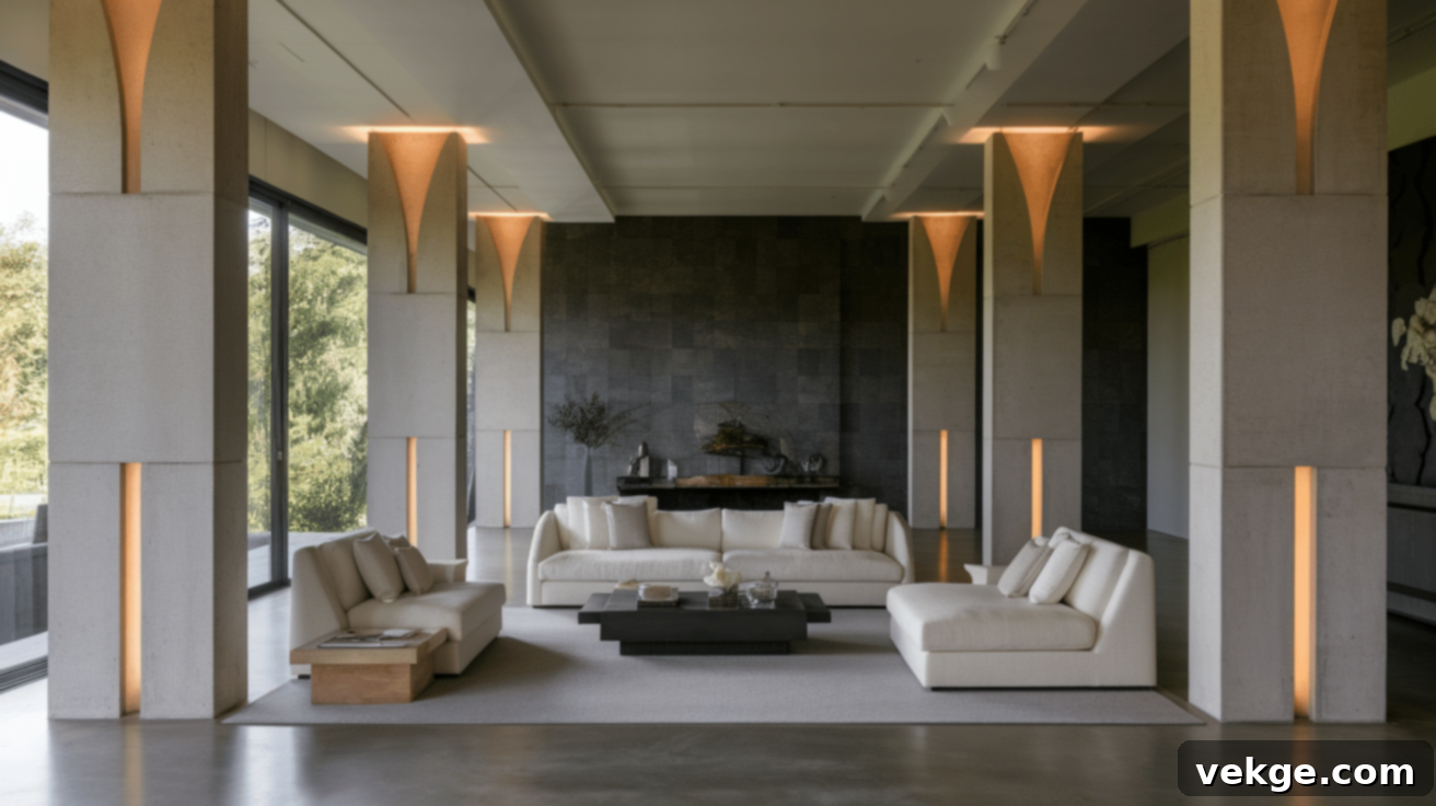 Columns with Built-In Lighting