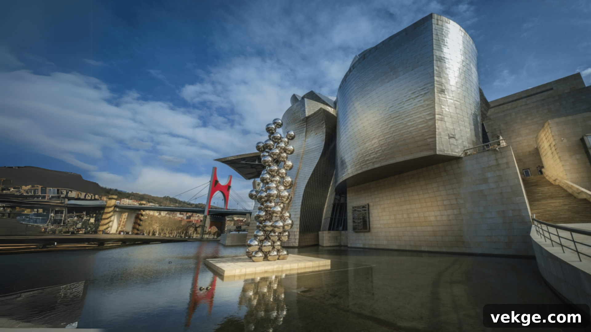 The futuristic, titanium-clad Guggenheim Museum in Bilbao, designed by Frank Gehry.