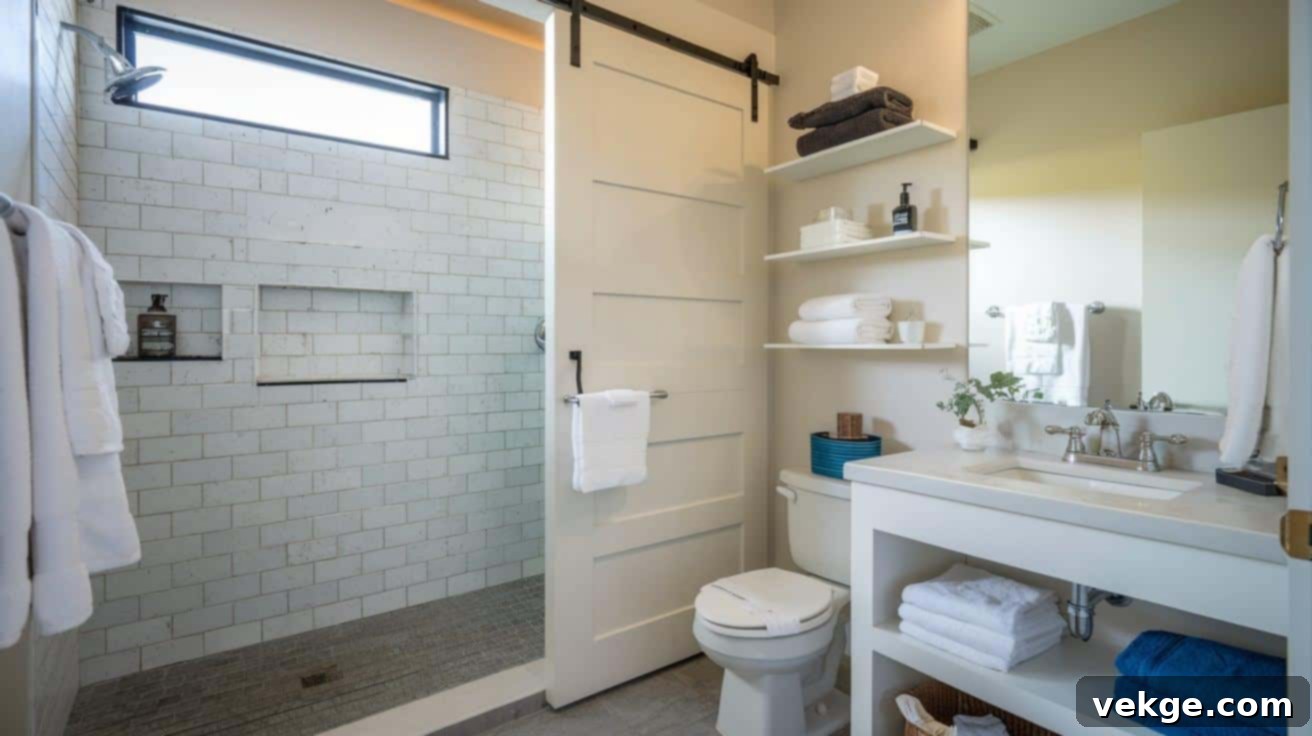 Pocket Door Solution for Small Bathroom Space Saving