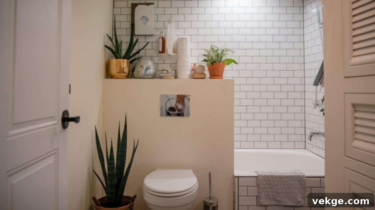 Half-Wall Divider for Bathroom Zone Separation
