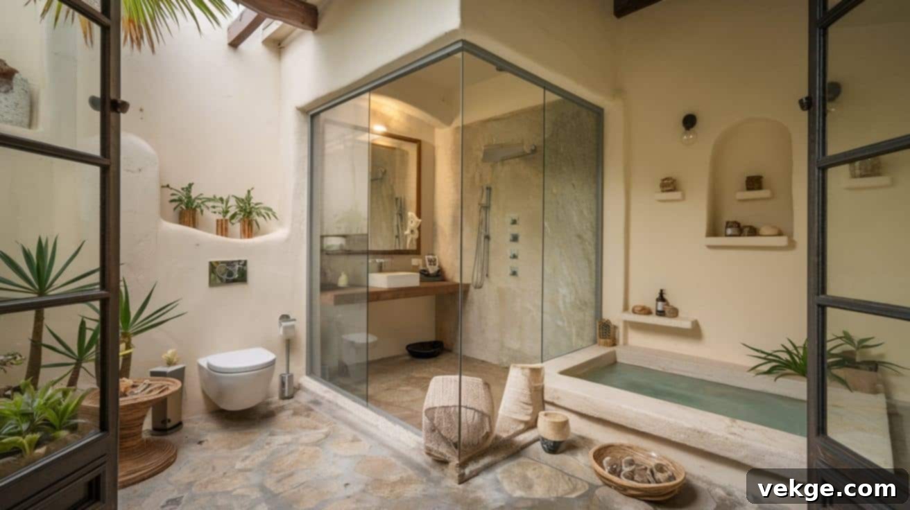Walk-In Shower with Tub Combo in a Small Bathroom